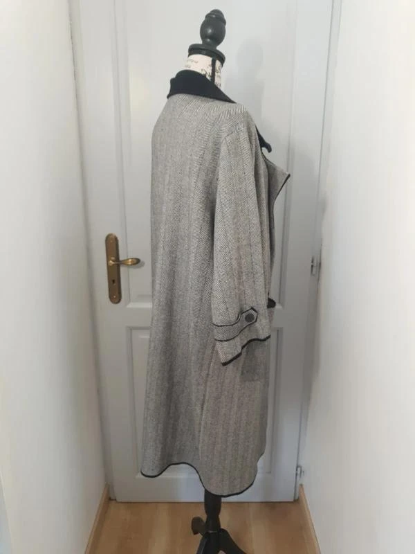Manteau long souple / Veste fluide gris & noir Sweet Lady – Taille S / M (36 / 3 – photo 5